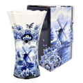 Typisch Hollands Große Vase aus Delfter blauer Keramik, 17 cm