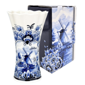 Typisch Hollands Große Vase aus Delfter blauer Keramik, 17 cm