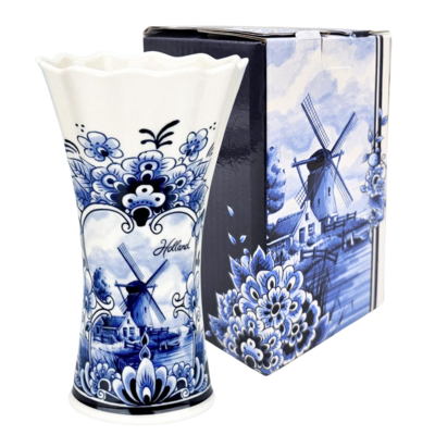 Matix Vaas keramiek groot  Delftsblauw 17 cm