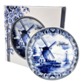 Typisch Hollands Delfts blauw - bord - Holland - molen 10 cm