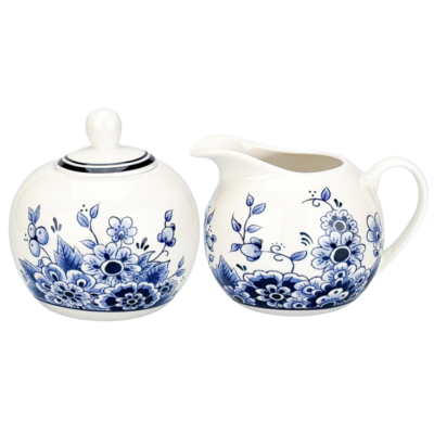 Matix Cream set - Sugar and milk - Delft blue flowers