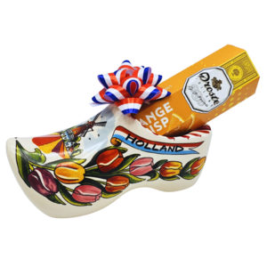 Droste Clog with tulip decoration - Droste pastilles - milk-orange