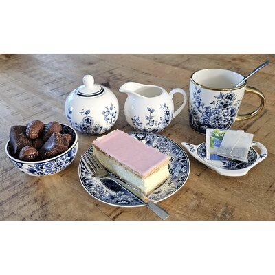 Typisch Hollands Zuckerdose – Delfterblau mit klassischem Blumendekor