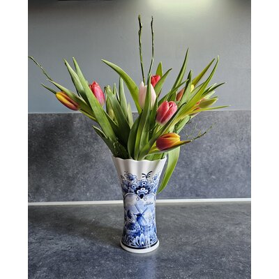 Matix Vaas keramiek groot  Delftsblauw 17 cm