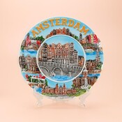 Matix  Bord grachtenhuisjes compilatie 15 cm Amsterdam- multicolor