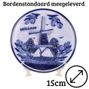 Typisch Hollands Tellermühle mit Tulpenmotiv, 15 cm, Holland – Delfter Blau