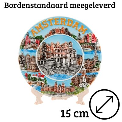 Matix  Bord grachtenhuisjes compilatie 15 cm Amsterdam- multicolor