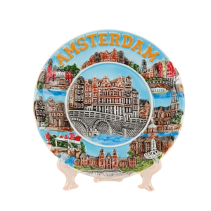 Typisch Hollands Amsterdamer Grachtenhäuser-Zusammenstellungstafel, 15 cm, mehrfarbig