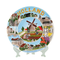 Typisch Hollands Bord molen compilatie 20 cm Holland - multicolor