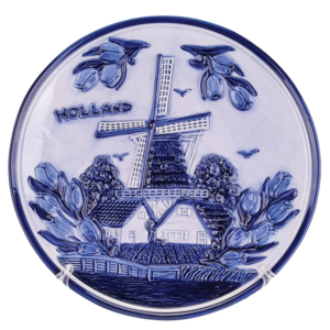 Matix Plate mill with tulips 20 cm Holland - Delft blue