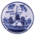 Typisch Hollands Bord molen met tulpen 20 cm Holland - Delfts blauw