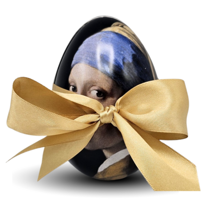 Typisch Hollands Easter egg (tin) filled with a bow - the girl with the pearl