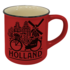 Typisch Hollands Beker 'campmug' Holland fiets - rood