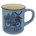 Typisch Hollands Beker 'campmug' Amsterdam - blauw