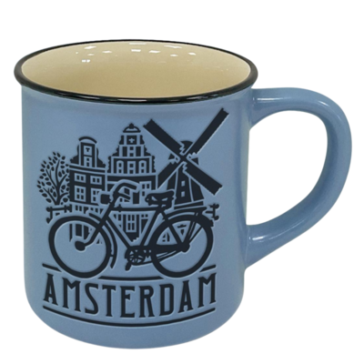 Typisch Hollands Amsterdamer „Camp Mug“-Becher – blau