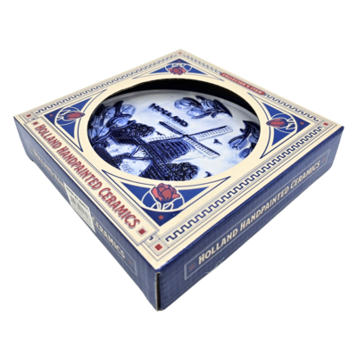 Typisch Hollands Plate mill with tulips 20 cm Holland - Delft blue
