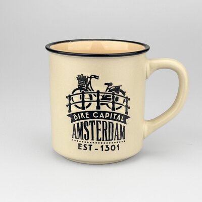 Matix Retro Campus Mug Amsterdam Large - Bike - Cream