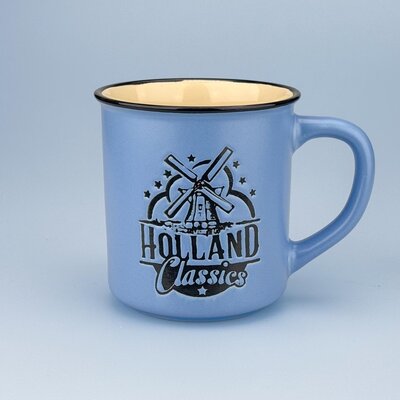 Typisch Hollands Retro Campus Becher Mill Groß - Mill - Blau