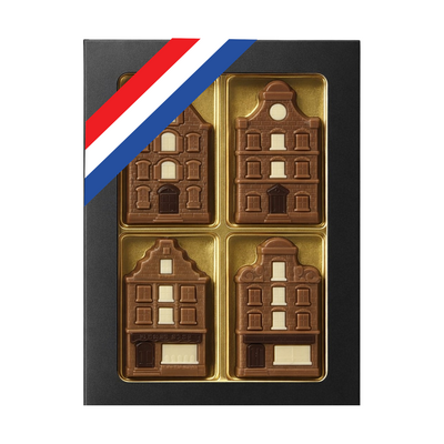 Typisch Hollands Chocolate house box with magnetic house - Delft blue