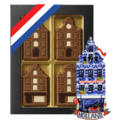 Typisch Hollands Schokoladenhäuser – Schachtel mit magnetischem Haus – Delfter Blau