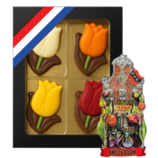 Typisch Hollands Chocolate tulips - box with magnetic house - Tulpenshop