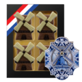 Typisch Hollands Chocolade molens  - doosje met magneet molen - Delfts blauw