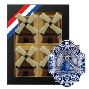 Typisch Hollands Chocolate mills - box with magnetic mill - Delft blue
