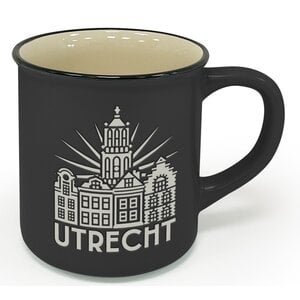 Typisch Hollands Utrecht – Retro-Campus-Becher – Schwarz