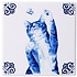 Heinen Delfts blauw Luxury coasters - ceramic - Playful cats