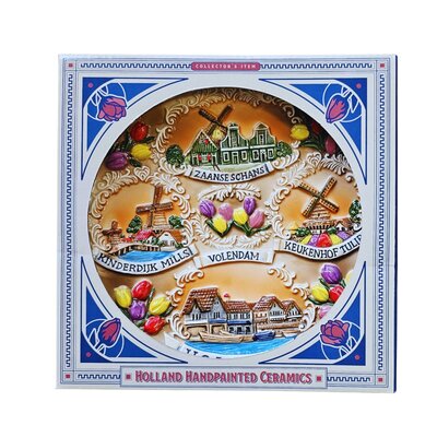 Typisch Hollands Bord dorpen compilatie 20 cm Holland - multicolor