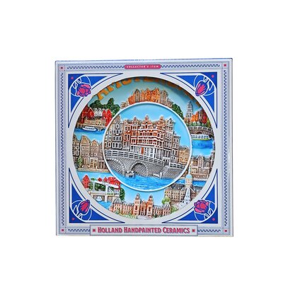 Typisch Hollands  Amsterdam Canal Houses Compilation Board, 15 cm, Multicolor