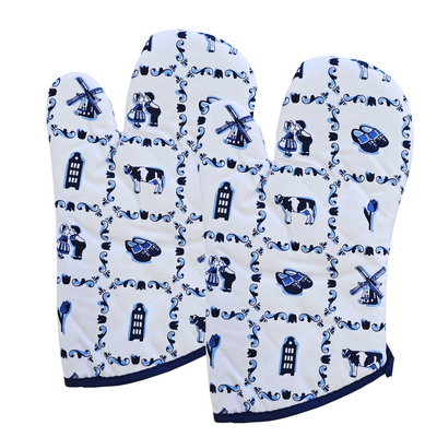TTD Gifts Oven mitts - Typical Dutch - Tile motif