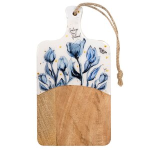 Typisch Hollands Cheese board with blue tulips - Holland