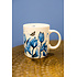 Ter Steege souvenirs White mug with blue tulips and butterfly.