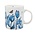 Typisch Hollands White mug with blue tulips and butterfly.