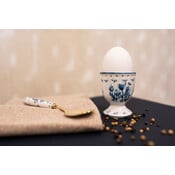 Typisch Hollands Egg cup white with blue tulips