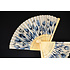 Typisch Hollands Hand fan - White with blue tulips and a butterfly