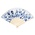 Typisch Hollands Hand fan - White with blue tulips and a butterfly