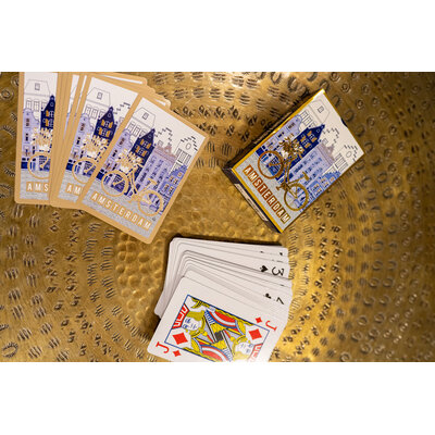 Typisch Hollands Spielkarten Kanalhäuser Delfter Blau Gold