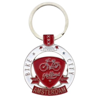Matix Bicycle Keychain - Amsterdam - red and white