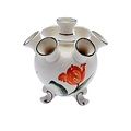 Heinen Delfts blauw Tulip vase on legs orange tulip small