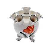 Heinen Delfts blauw Tulip vase on legs orange tulip small