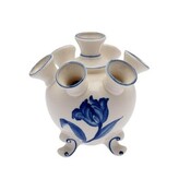 Heinen Delfts blauw Tulip vase on legs, blue tulip small