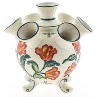 Heinen Delfts blauw Tulip vase on legs orange tulip large