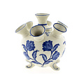 Heinen Delfts blauw Tulip vase on legs, large blue tulip