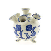 Heinen Delfts blauw Tulip vase on legs, large blue tulip