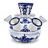 Heinen Delfts blauw Tulip vase - Flowers and windmills in a water landscape
