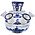 Heinen Delfts blauw Tulip vase - Flowers and windmills in a water landscape