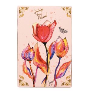 Typisch Hollands Playing cards Holland - Pink - Red tulips