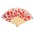 Ter Steege souvenirs Hand fan - Pink with red tulips and a butterfly